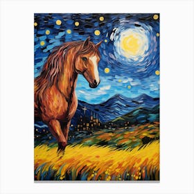 Horse At Night Canvas Print