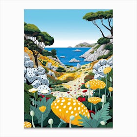 San Vito Lo Capo, Italy, Illustration In The Style Of Pop Art 3 Canvas Print