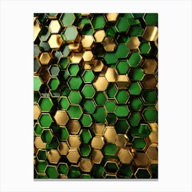 Emerald Green Hexagons Canvas Print