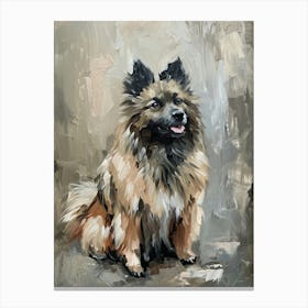 Keeshond Acrylic Painting 5 Canvas Print