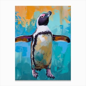 Galapagos Penguin Livingston Island Colour Block Painting 5 Canvas Print