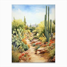Desert Botanical Garden Usa Watercolour 6 Canvas Print