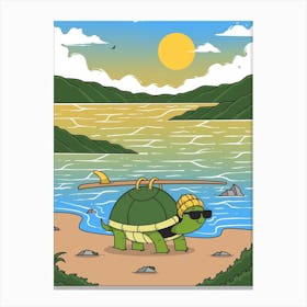 Turtle On The Beach Canvas Print