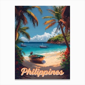 Travel Poster Of The Beach Philippines Canvas Print