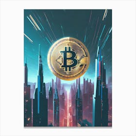 Bitcoin City Canvas Print