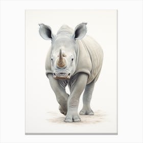 Simple Illustration Of A Rhino 4 Canvas Print