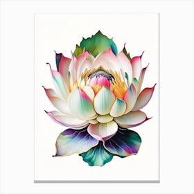 Lotus Flower, Buddhist Symbol Decoupage 3 Canvas Print