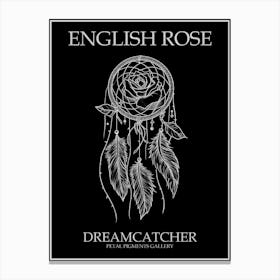 English Rose Dreamcatcher Line Drawing 5 Poster Inverted Canvas Print