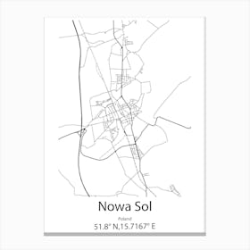 Nowa Sol,Poland Minimalist Map Canvas Print