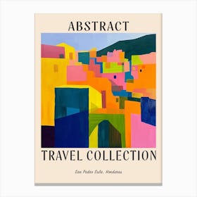 Abstract Travel Collection Poster San Pedro Sula Honduras 1 Canvas Print