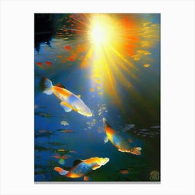 Shusui Koi Fish Monet Style Classic Painting Canvas Print