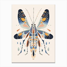 Colourful Insect Illustration Grasshopper 3 Canvas Print