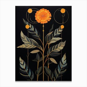Marigold 1 Hilma Af Klint Inspired Flower Illustration Canvas Print