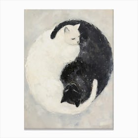 Yin Yang Cats Canvas Print