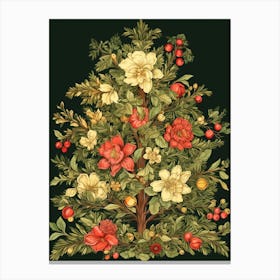 William Morris Style Christmas Tree 3 Canvas Print