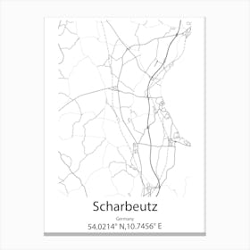 Scharbeutz,Germany Minimalist Map Canvas Print