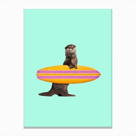 Surfing Otter Canvas Print