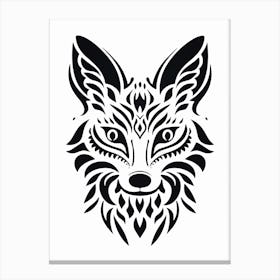 Linocut Fox Pattern 5 Canvas Print