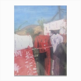 Red Clothes On The Line Canvas Print