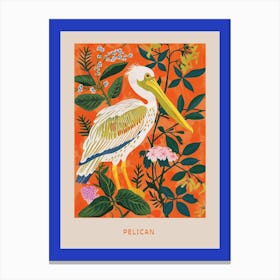 Spring Birds Poster Pelican 5 Canvas Print