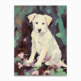 A Siberian Husky Dog Painting, Impressionist 1 Canvas Print