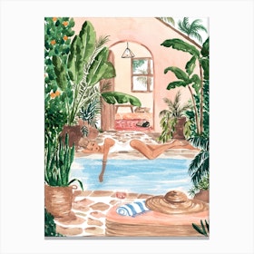 Poolside Siesta 2 Canvas Print