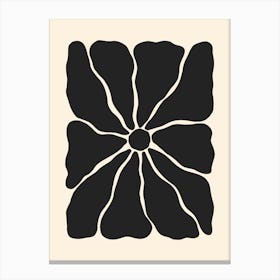 Abstract Flower 01 - Black Canvas Print