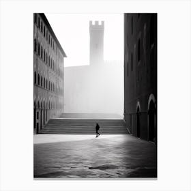 Siena, Italy,  Black And White Analogue Photography  4 Canvas Print