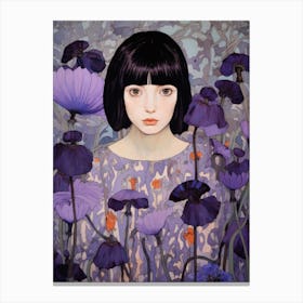 Girl In Purple 1 Canvas Print