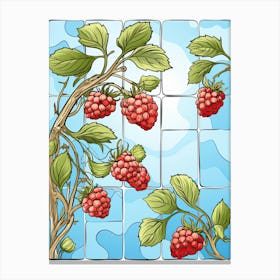Raspberries Illustration 5 Canvas Print