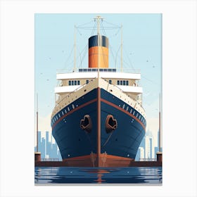 Titanic Ship Modern Minimalist Illustration 2 Canvas Print