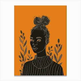 Black Girl With A Bun 1 Canvas Print