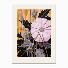 Flower Illustration Lilac 3 Poster Canvas Print