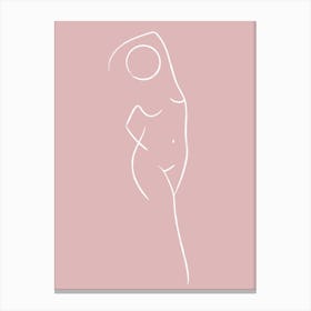 Standing Nude 1 Pink Canvas Print