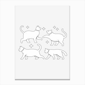 Celestial Feline Frolic Canvas Print