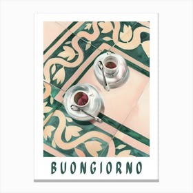 Espresso, Buongiorno Italian Coffee Art Print Canvas Print