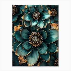 Blue Flowers Wallpaper Canvas Print