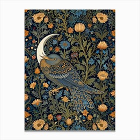 William Morris Crow And Flowers Canvas Print