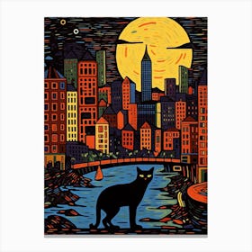 Philadelphia, United States Skyline With A Cat 3 Canvas Print