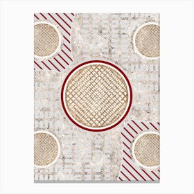 Geometric Glyph in Festive Gold Silver and Red n.0051 Canvas Print