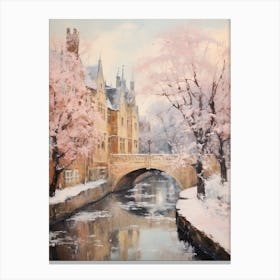 Dreamy Winter Painting Cambridge United Kingdom 3 Canvas Print