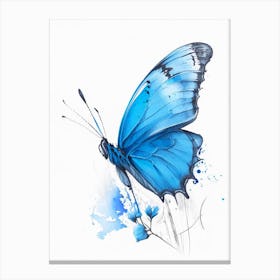 Common Blue Butterfly Graffiti Illustration 1 Canvas Print