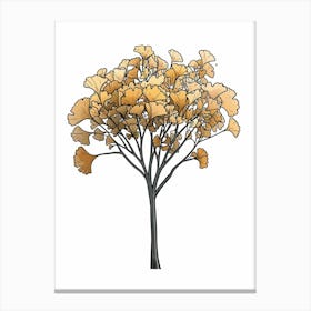 Ginkgo Tree Pixel Illustration 1 Canvas Print