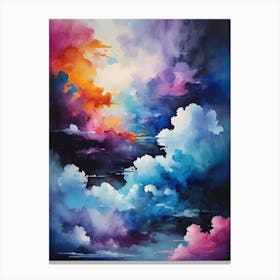 Abstract Glitch Clouds Sky (27) Canvas Print