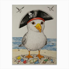 Seagull Pirate Canvas Print