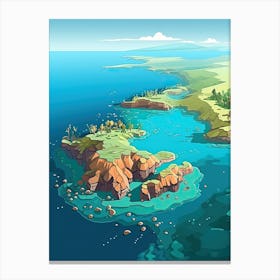 Gold Coast, Australia, Flat Illustration 4 Canvas Print