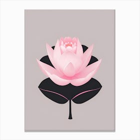 A Pink Lotus In Minimalist Style Vertical Composition 63 Canvas Print