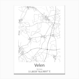 Velen,Germany Minimalist Map Toile