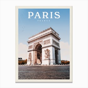Paris France Arch Travel Poster Canvas Print