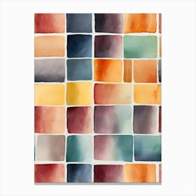 Watercolor Tile Pattern Canvas Print